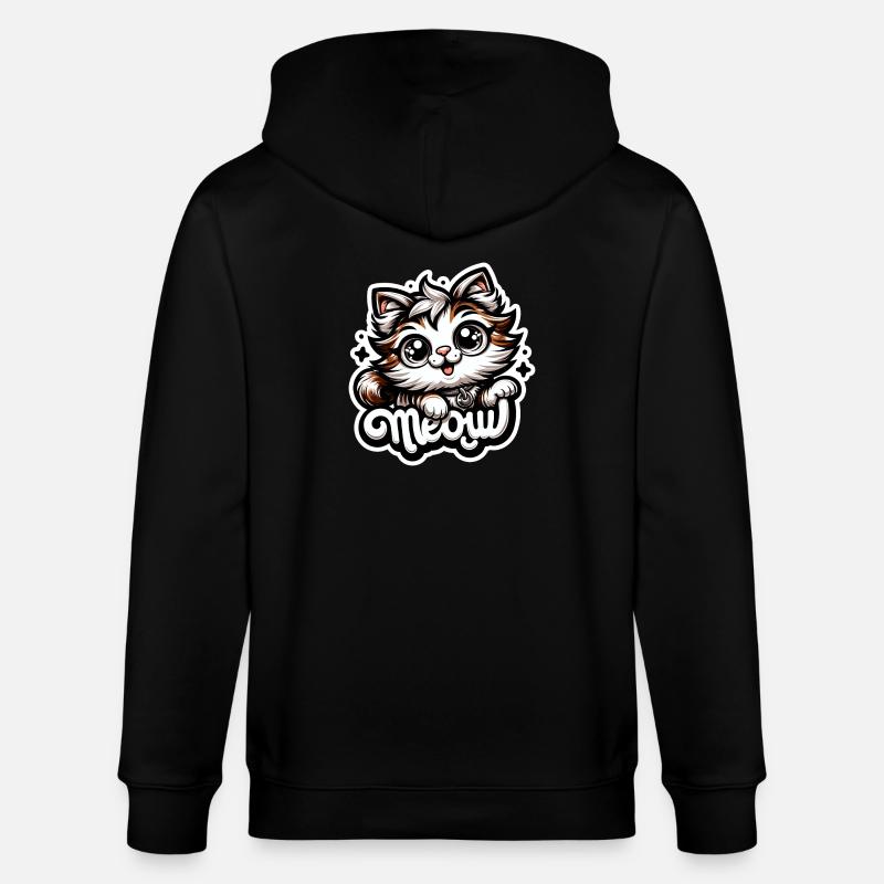Miaou - Illustration de chat - Veste à capuche bio CULTIVATOR Stanley/Stella Unisexe - noir