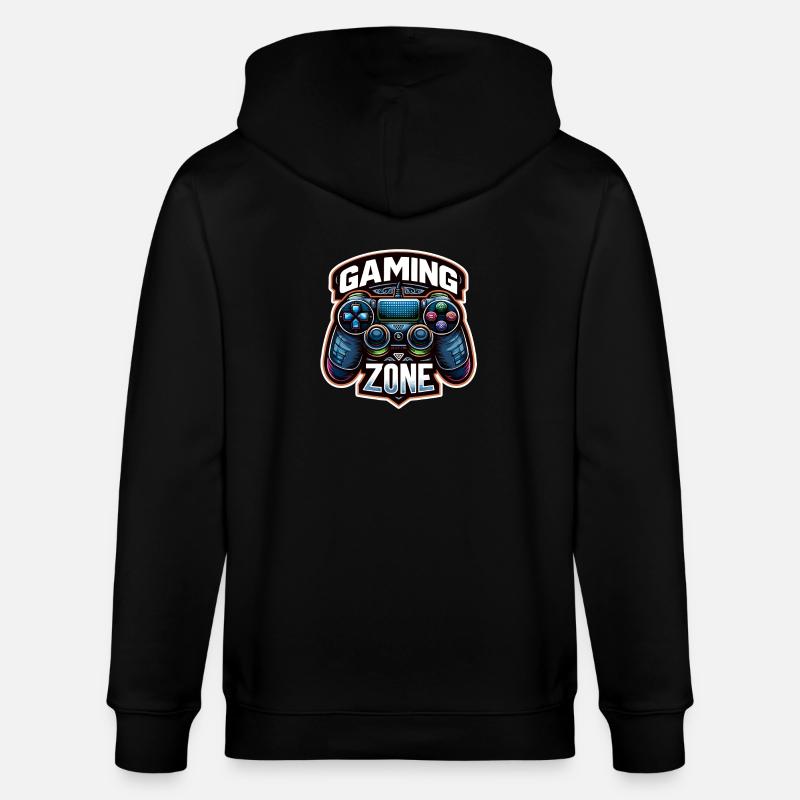 Gaming Zone - Controller Illustration - Stanley/Stella CULTIVATOR Unisex Organic Hooded Jacket - black