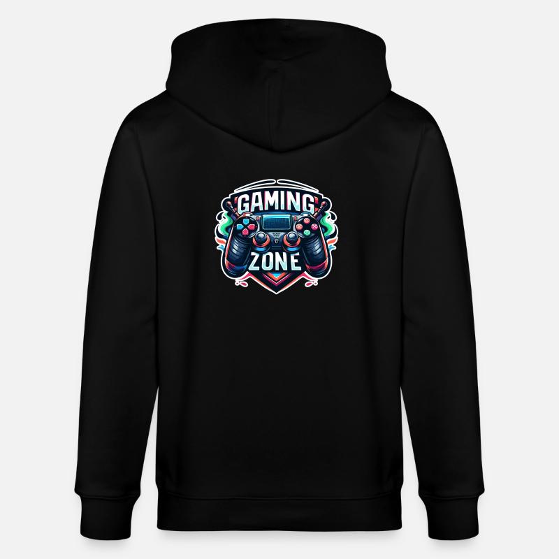 Gaming Zone - Controller Illustration - Stanley/Stella Unisex Bio-Kapuzenjacke CULTIVATOR  - Schwarz