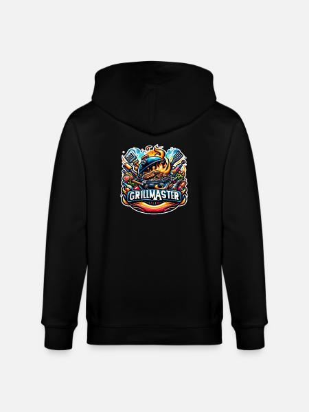 GrillMaster - Grill Illustration - Stanley/Stella Unisex Bio-Kapuzenjacke CULTIVATOR - Schwarz