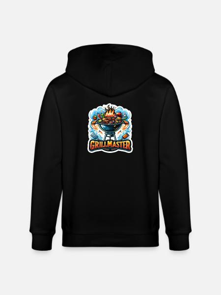 GrillMaster - Grill Illustration - Stanley/Stella CULTIVATOR  Unisex Organic Hooded Jacket - black