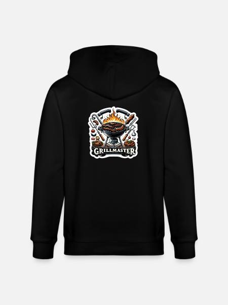 GrillMaster - Grill Illustration - Stanley/Stella CULTIVATOR Unisex Organic Hooded Jacket - black