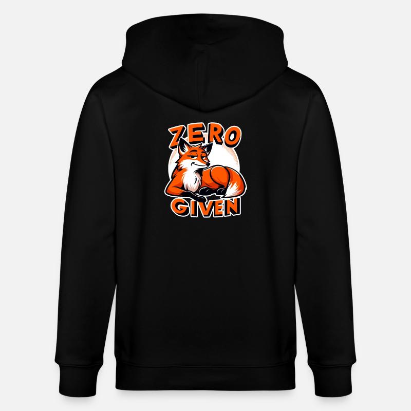 Zero Given - Fox Illustration - Stanley/Stella CULTIVATOR Unisex Organic Hooded Jacket - black