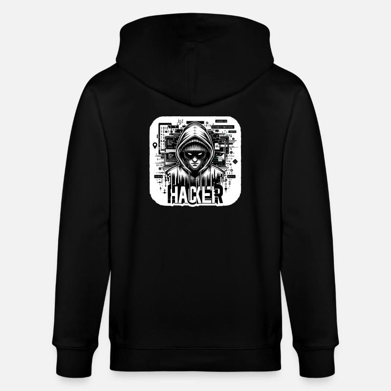 Hacker - Illustration - Veste à capuche bio CULTIVATOR Stanley/Stella Unisexe - noir