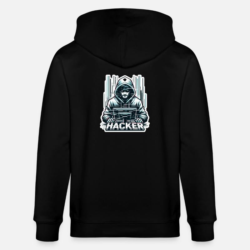 Hacker - Illustration - Veste à capuche bio CULTIVATOR Stanley/Stella Unisexe - noir