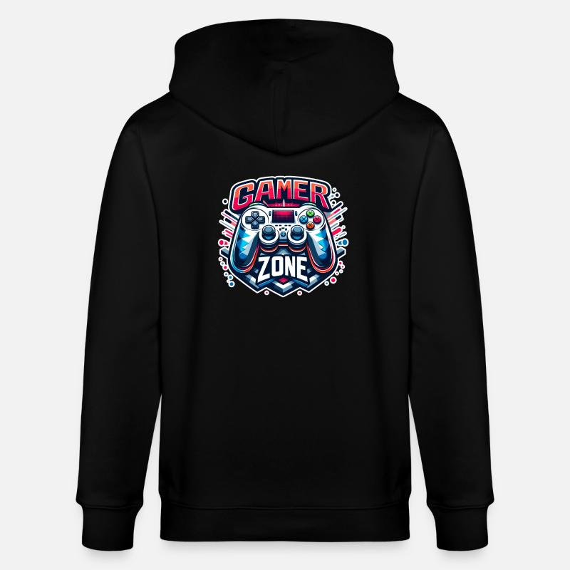 Gamer Zone - Controller Illustration - Stanley/Stella Unisex Bio-Kapuzenjacke CULTIVATOR  - Schwarz