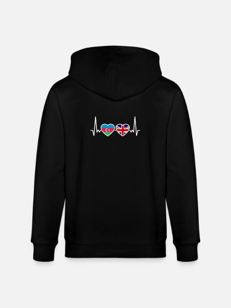 Aserbaidschan UK Herzschlag Aserbaidschanisch - Stanley/Stella Unisex Bio-Kapuzenjacke CULTIVATOR  - Schwarz