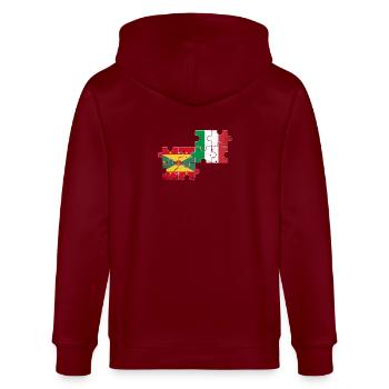 Grenada Italien Vintage Flagge Grenader - Stanley/Stella Unisex Bio-Kapuzenjacke CULTIVATOR  - Burgunderrot - Hinten - Anna (173cm)