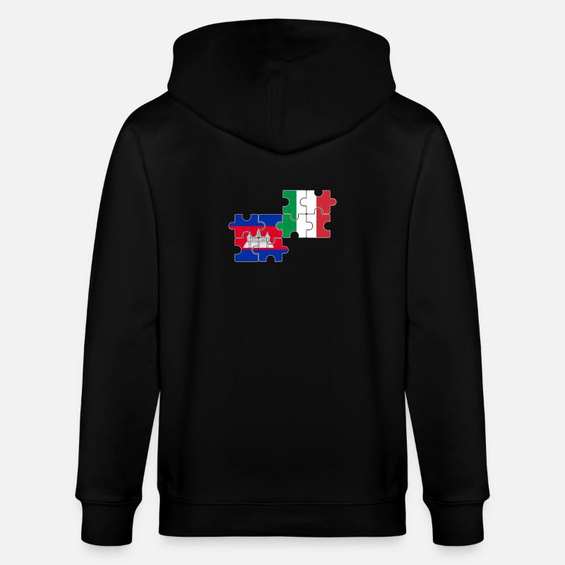Cambodge Italie Drapeau Cambodgien - Veste à capuche bio CULTIVATOR Stanley/Stella Unisexe - noir