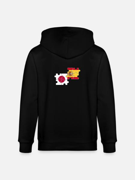 Japan Spain Flag Spanish Japanese - Stanley/Stella CULTIVATOR  Unisex Organic Hooded Jacket - black