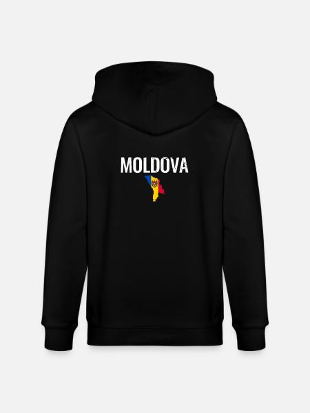 Vltava vintage kort moldoviske flag moldoviske - Stanley/Stella økologisk unisex-hættejakke CULTIVATOR  - sort