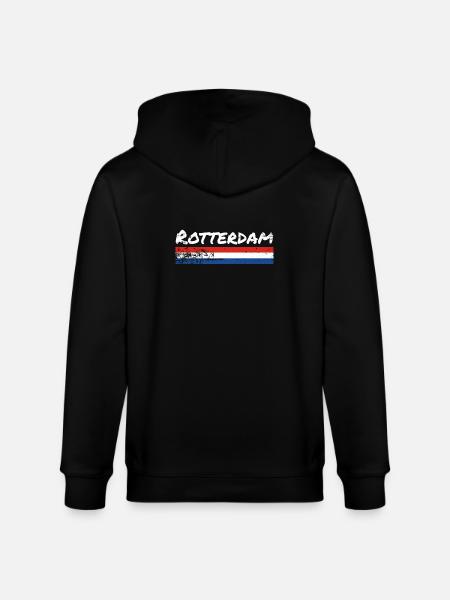 Rotterdam, Netherlands, Dutch flag - Stanley/Stella CULTIVATOR  Unisex Organic Hooded Jacket - black