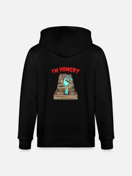 Pizza Zombie j'ai faim - Veste à capuche bio CULTIVATOR Stanley/Stella Unisexe - noir