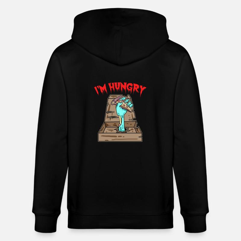 Zombie Pizza Ich habe Hunger - Stanley/Stella Unisex Bio-Kapuzenjacke CULTIVATOR  - Schwarz