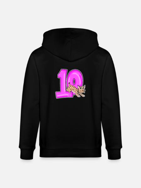 !0 lat rysia dzikiego rysia iberyjskiego - Ekologiczna rozpinana bluza z kapturem typu unisex Stanley/Stella CULTIVATOR  - czarny