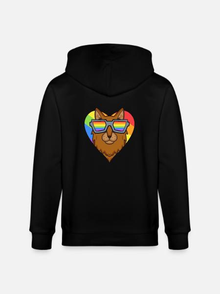 LGBT Cat Somali Rainbow - Stanley/Stella CULTIVATOR Unisex Organic Hooded Jacket - black