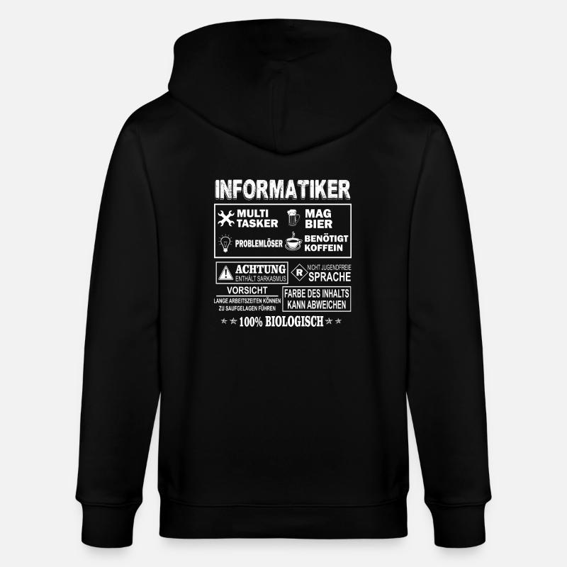 INFORMATIKER Multitasker - Stanley/Stella Unisex Bio-Kapuzenjacke CULTIVATOR  - Schwarz