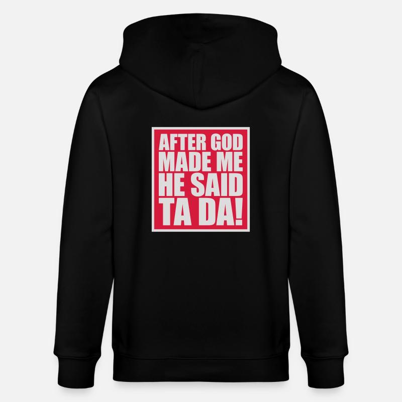 after god made me - Stanley/Stella Unisex Bio-Kapuzenjacke CULTIVATOR  - Schwarz