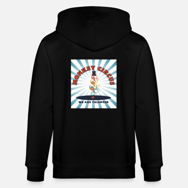 Monkey Circus - blue white - Stanley/Stella CULTIVATOR  Unisex Organic Hooded Jacket - black