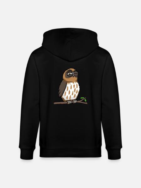 Sleepy Owl - Stanley/Stella CULTIVATOR  Unisex Organic Hooded Jacket - black