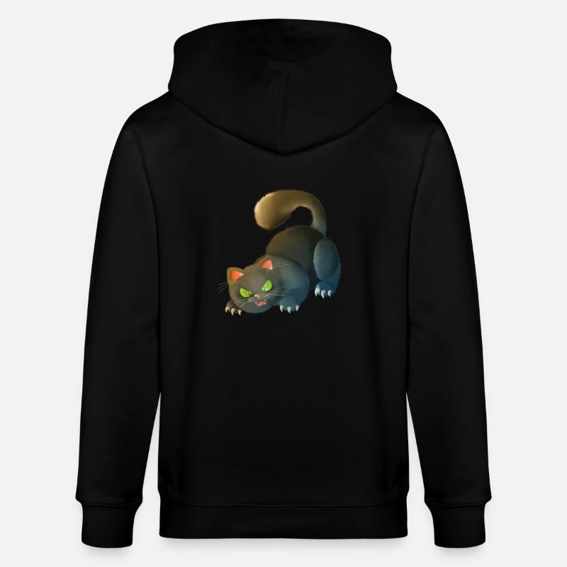 Katze 5 - Stanley/Stella Unisex Bio-Kapuzenjacke CULTIVATOR - Schwarz
