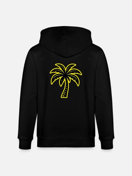 Palm Tree Icon - Stanley/Stella CULTIVATOR Unisex Organic Hooded Jacket - black