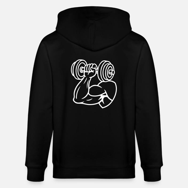 Haltères Muscles Biceps - Veste à capuche bio CULTIVATOR Stanley/Stella Unisexe - noir