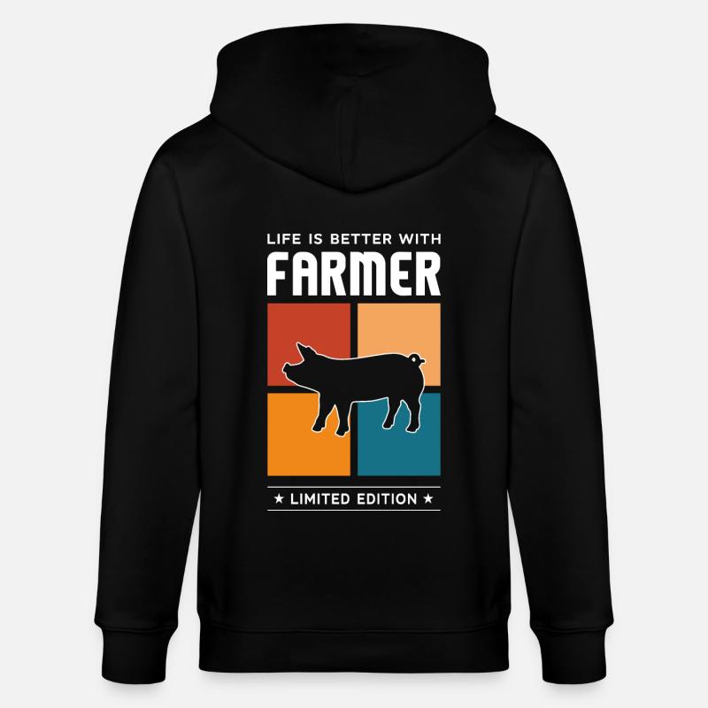 Farmer - Stanley/Stella Unisex Bio-Kapuzenjacke CULTIVATOR  - Schwarz