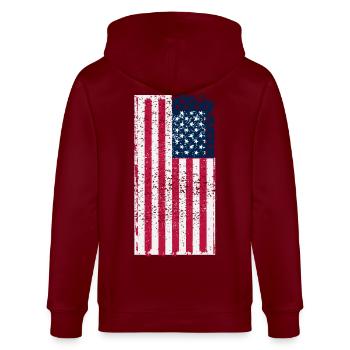 Drapeau des États-Unis - Veste à capuche bio CULTIVATOR Stanley/Stella Unisexe - bordeaux - Dos - Anna (173cm)