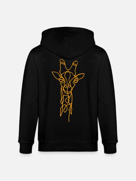 Sketch of the giraffe - Stanley/Stella CULTIVATOR  Unisex Organic Hooded Jacket - black