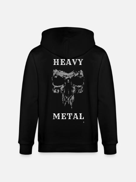 Skull Heavy Metal - Stanley/Stella CULTIVATOR Unisex Organic Hooded Jacket - black