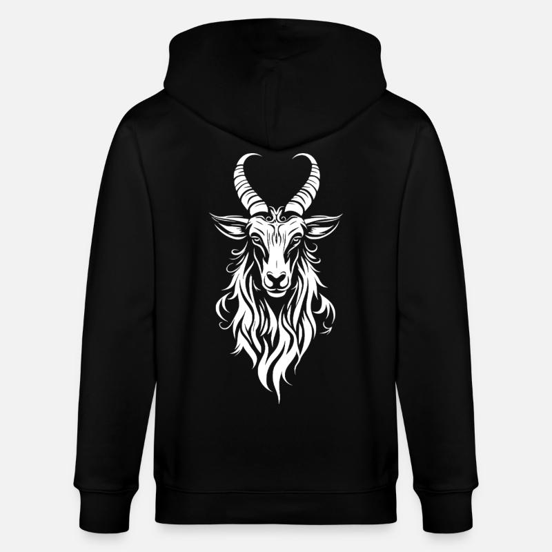 Ziege Goat - Stanley/Stella Unisex Bio-Kapuzenjacke CULTIVATOR  - Schwarz