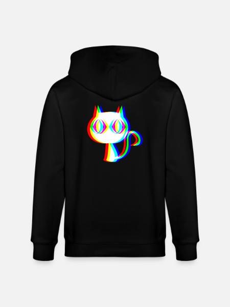 EDM Cat Rave style Glitch - Veste à capuche bio CULTIVATOR Stanley/Stella Unisexe - noir