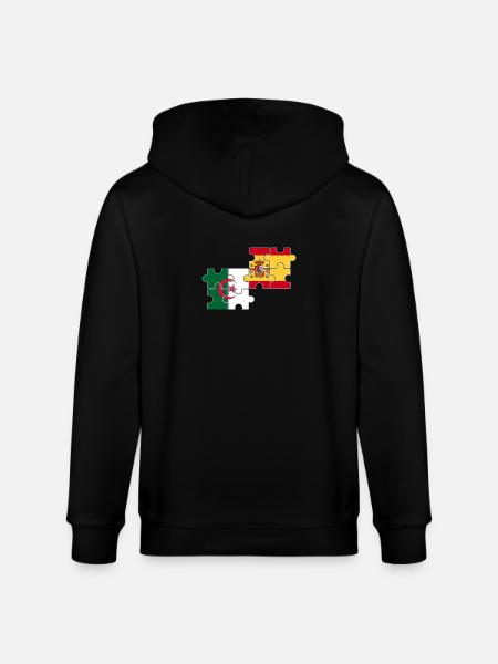 Algérie Espagne Drapeau Espagnol Algérien - Veste à capuche bio CULTIVATOR Stanley/Stella Unisexe - noir