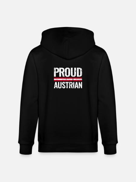 Proud Austrian Austria Flag Austrian - Stanley/Stella CULTIVATOR Unisex Organic Hooded Jacket - black