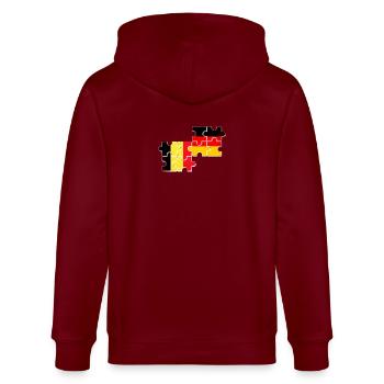 Belgique Allemagne Drapeau Belges allemands - Veste à capuche bio CULTIVATOR Stanley/Stella Unisexe - bordeaux - Dos - Anna (173cm)