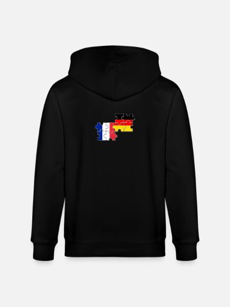 Frankrig Tyskland Flag Tysk fransk - Stanley/Stella økologisk unisex-hættejakke CULTIVATOR - sort