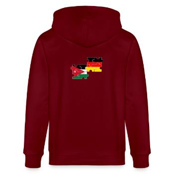 Jordanie Allemagne Drapeau Jordaniens allemands - Veste à capuche bio CULTIVATOR Stanley/Stella Unisexe - bordeaux - Dos - Anna (173cm)
