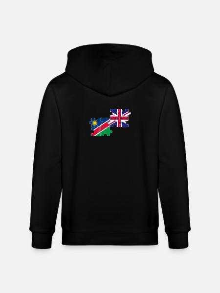 Namibia UK Flag British Namibian - Stanley/Stella CULTIVATOR Unisex Organic Hooded Jacket - black