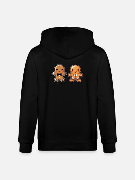 Lebkuchenfrau und Lebkuchenmann - Stanley/Stella Unisex Bio-Kapuzenjacke CULTIVATOR  - Schwarz