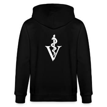 Tolles Tierarzt T-Shirt & Geschenkidee - Stanley/Stella Unisex Bio-Kapuzenjacke CULTIVATOR  - Schwarz - Hinten - Anna (173cm)