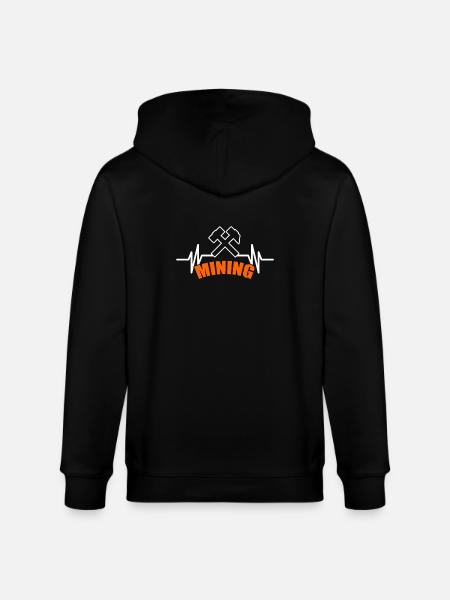 Miners T-Shirt & Gift Idea Knappe - Stanley/Stella CULTIVATOR Unisex Organic Hooded Jacket - black