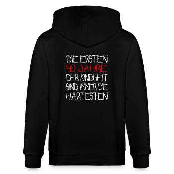 40 Jahre 40.Geburtstag - Stanley/Stella Unisex Bio-Kapuzenjacke CULTIVATOR  - Schwarz - Hinten - Anna (173cm)