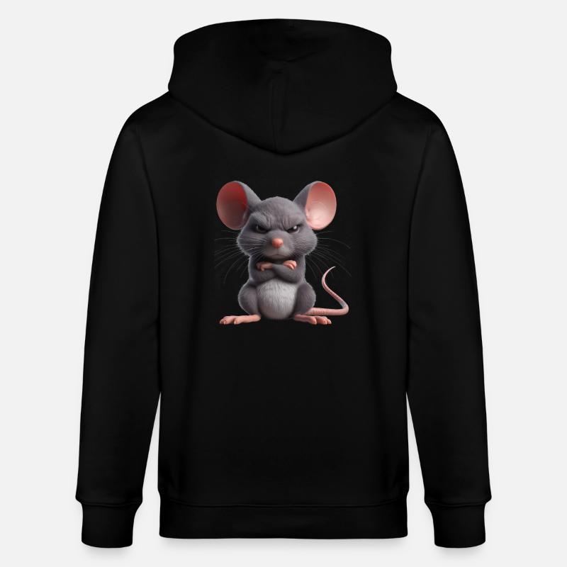Maus grimmig 1 - Stanley/Stella Unisex Bio-Kapuzenjacke CULTIVATOR - Schwarz