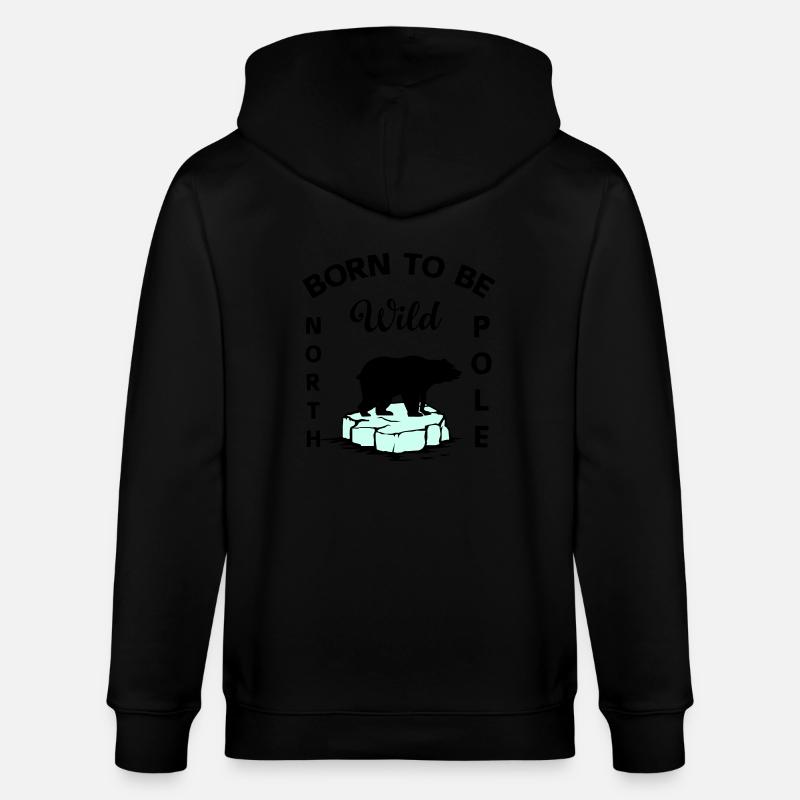 Polar Bear Wilderness Antarctica - Stanley/Stella CULTIVATOR  Unisex Organic Hooded Jacket - black