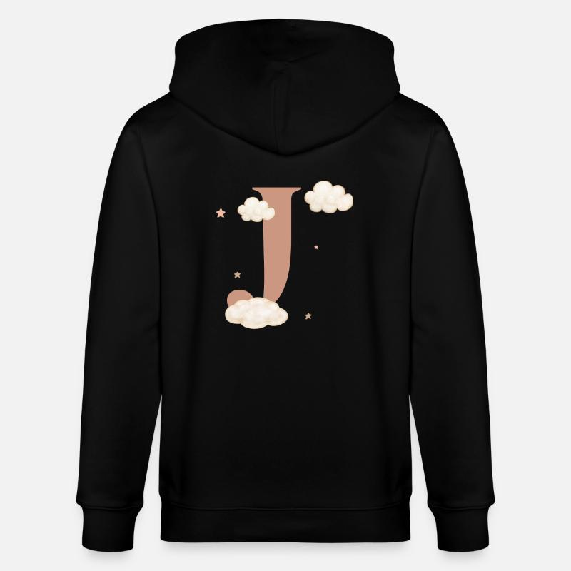 Buchstabe j bewölkt Sterne - Stanley/Stella Unisex Bio-Kapuzenjacke CULTIVATOR  - Schwarz