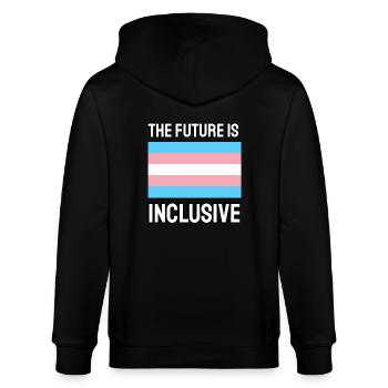 The Future is Inclusive Trans Flag Pride - Stanley/Stella CULTIVATOR  Unisex Organic Hooded Jacket - black - Back - Anna (173cm)