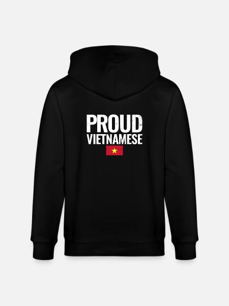 Orgogliosa vietnamita Vietnam Bandiera vietnamita vietnamita - Felpa con cappuccio ecologica unisex CULTIVATOR di Stanley/Stella - nero
