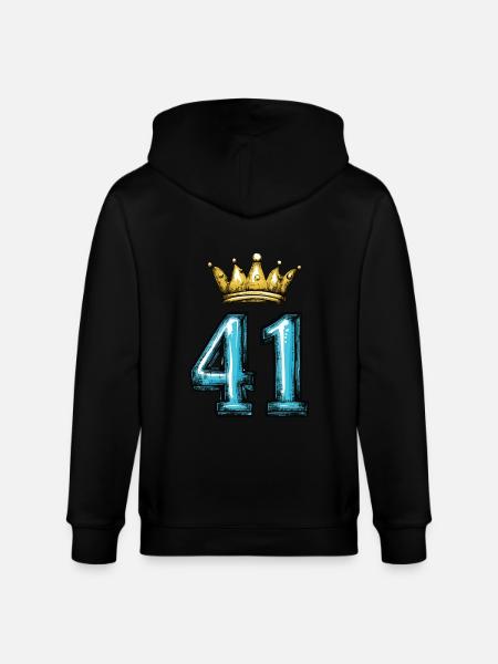 41 Zahl Krone - Stanley/Stella Unisex Bio-Kapuzenjacke CULTIVATOR  - Schwarz