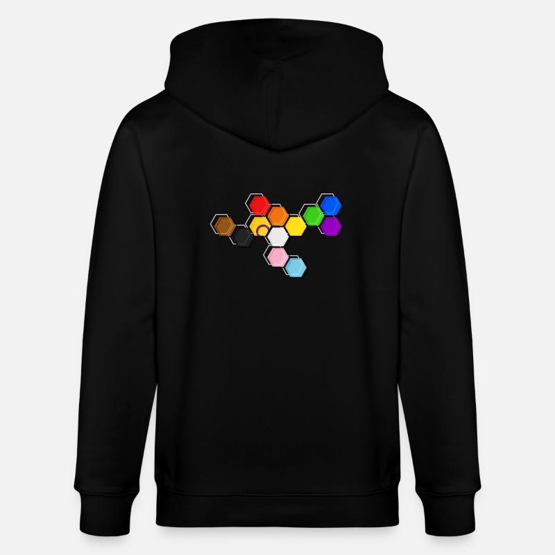 Hexagon Pride - Stanley/Stella Unisex Bio-Kapuzenjacke CULTIVATOR  - Schwarz